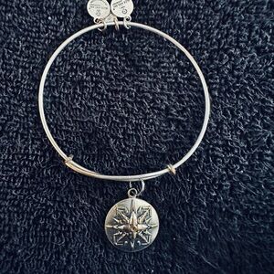Alex and Ani Silver Bracelet with Compass Charm